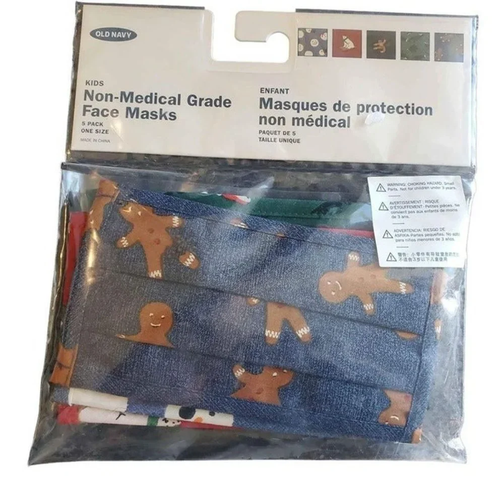 Lot‎ of 15 Kids Youth Size Christmas Face Masks Dinosaur Plaid Cotton